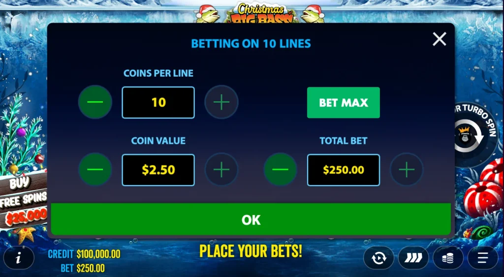 Christmas Big Bass Bonanza max bet