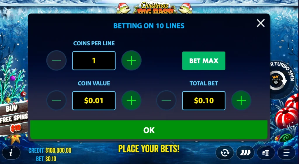 Christmas Big Bass Bonanza min bet