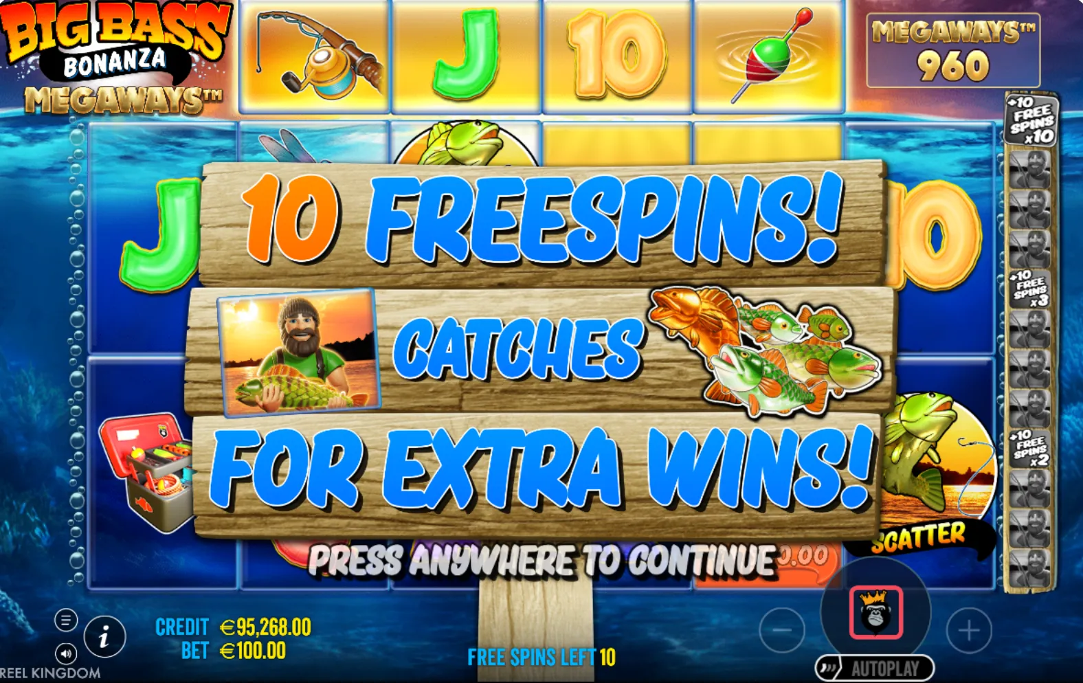 Big bass bonanza megaways win 10 free spins