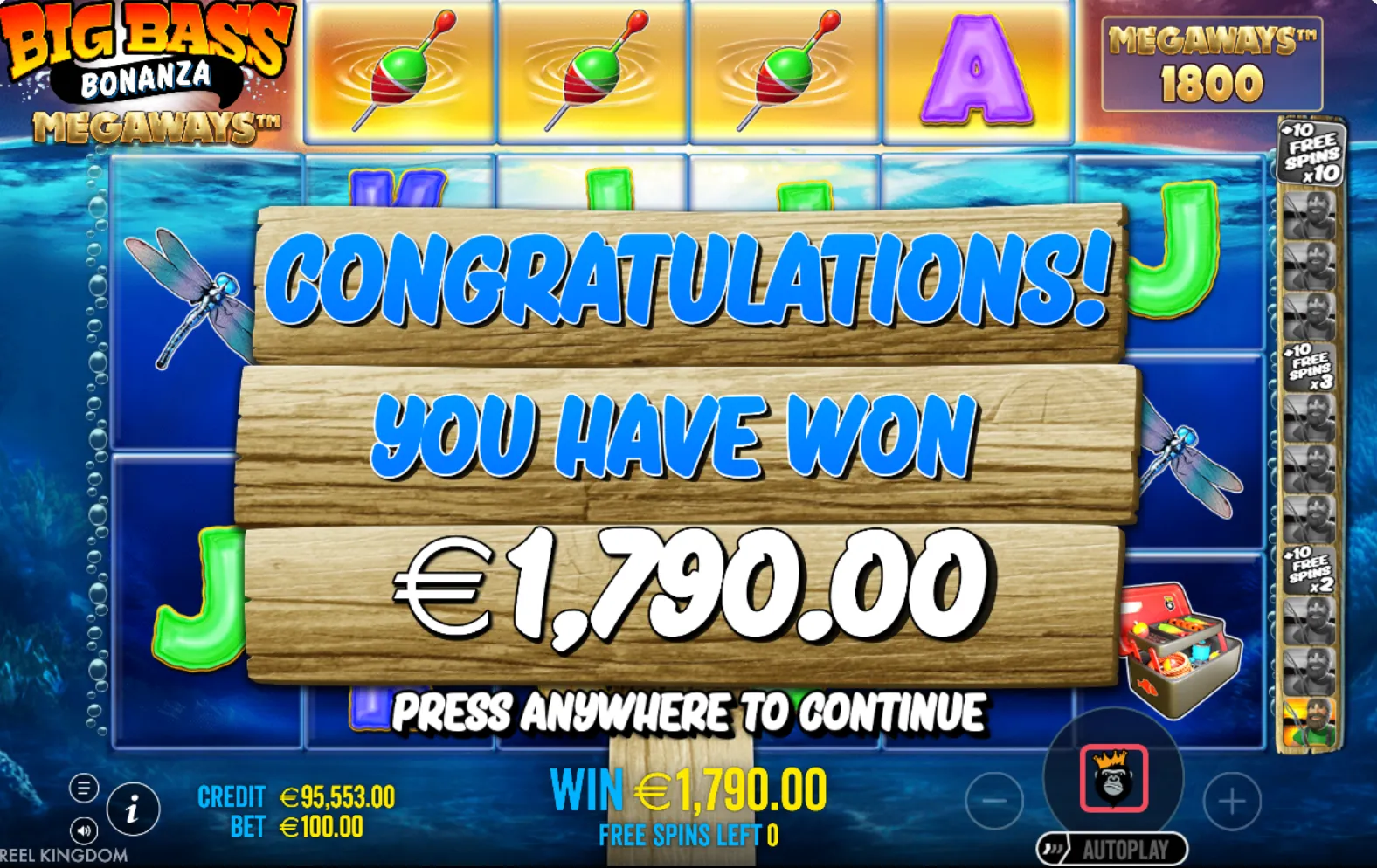 Big bass bonanza megaways big win