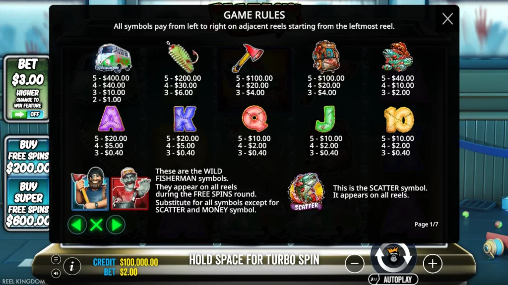 Big Bass Halloween 3 rule page 1