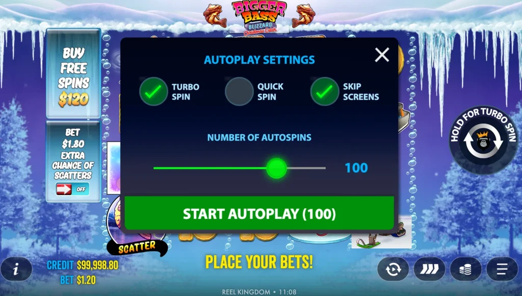 Bigger Bass Blizzard Christmas Catch auto spin
