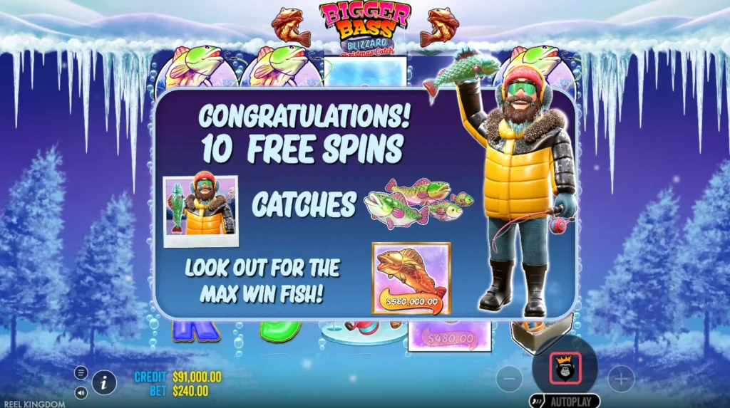 Bigger Bass Blizzard Christmas Catch free spins