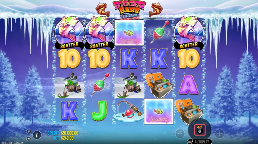 Bigger Bass Blizzard Christmas Catch scatters win