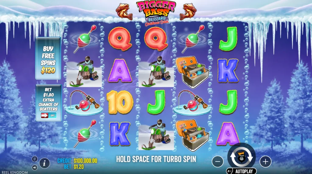 Bigger Bass Blizzard Christmas Catch slot window