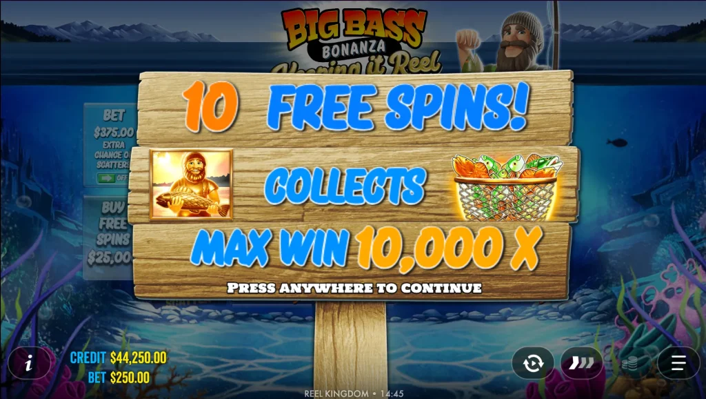 big bass bonanza keeping it reel free spins